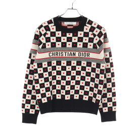 《5千円OFFクーポン対象》ディオール Dior DIORAMOUR ニット 衣料品 トップス カシミヤ ウール レディース アイボリー系 / ブラック系 / レッド系 154S55AM013 【中古】