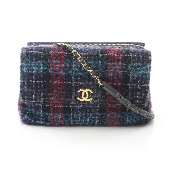 楽天市場】シャネル CHANEL Wフラップ ツイード ショルダーバッグ 