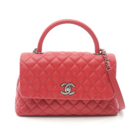 《全品5%クーポン×P2倍》まとめ買い10%OFF｜シャネル CHANEL ココハンドル29 トップハンドル フラップ バッグ マトラッセ ハンドバッグ バッグ レザー グレインドカーフスキン レディース レッド系 【中古】