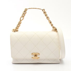 シャネル CHANEL マトラッセ ショルダーバッグ バッグ レザー グレインドカーフスキン レディース ホワイト系 【中古】