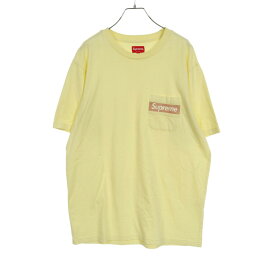≪5％OFFクーポン対象＆まとめ買い10%OFF≫シュプリーム Supreme Mesh Stripe Pocket Tee カットソー 衣料品 トップス コットン メンズ イエロー系 【中古】