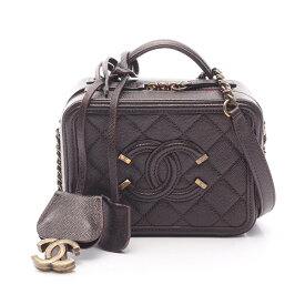シャネル CHANEL CCフィグリー スモール バニティバッグ ショルダーバッグ バッグ レザー グレインドカーフスキン レディース パープル系 A93342 【中古】