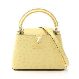 ≪全品5％OFFクーポン＆まとめ買い10%OFF≫ルイ・ヴィトン LOUIS VUITTON カプシーヌ MINI ハンドバッグ バッグ オーストリッチ レディース イエロー系 N81196 【中古】