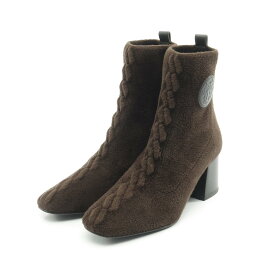 ≪全品5％OFFクーポン＆まとめ買い10%OFF≫エルメス HERMES ヴォルヴェール60 ブーツ 靴 ファブリック レザー レディース ブラウン系 / ブラック系 【中古】