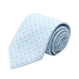 ≪全品5％OFFクーポン＆まとめ買い10%OFF≫ルイ・ヴィトン LOUIS VUITTON モノグラム ネクタイ 衣料品 シルク メンズ ブルー系 M76282 【中古】