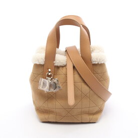 ≪15%OFFクーポン対象≫ディオール Dior DiorAlps トゥジュール バーティカル ナノ マクロカナージュ ハンドバッグ バッグ ムートン レザー レディース ブラウン系 / ホワイト系 S6100OMTU_M62E 【中古】