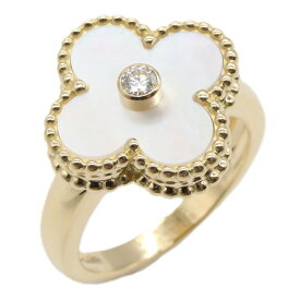 ヴァンクリーフ＆アーペル Van Cleef & Arpels ヴィンテージアルハンブラ 1PDマザーオブパールリング リング・指輪 ジュエリー K18（イエローゴールド） ダイヤモンド マザーオブパール レディース ゴールド系 / クリア系 / ホワイト系 VCARA41100 【中古】