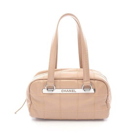 《全品5%クーポン×P2倍》まとめ買い10%OFF｜シャネル CHANEL チョコバー ボストンバッグ バッグ キャビアスキン(グレインドカーフ) レディース ベージュ系 【中古】
