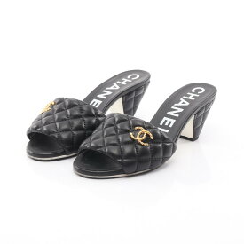 《全品5%クーポン×P2倍》まとめ買い10%OFF｜シャネル CHANEL マトラッセ ココマーク サンダル 靴 レザー レディース ブラック系 G38820 【中古】