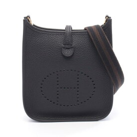 ≪全品5％OFFクーポン＆まとめ買い10%OFF≫エルメス HERMES エヴリンTPM ショルダーバッグ バッグ レザー トリヨンクレマンス トリヨンクレマンス レディース ブラック系 【中古】