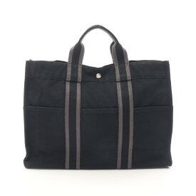 エルメス HERMES フールトゥMM トートバッグ バッグ キャンバス トワルアッシュ レディース ブラック系 【中古】