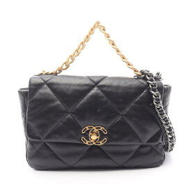 《全品5%クーポン×P2倍》まとめ買い10%OFF｜シャネル CHANEL ショルダーバッグ バッグ レザー レディース ブラック系 【中古】
