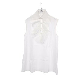 《全品5%クーポン×P2倍》まとめ買い10%OFF｜シャネル CHANEL シャツ フリル ブラウス 衣料品 トップス コットン レディース ホワイト系 P47716V12141 【中古】