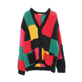 【最大6万円OFFクーポン】シュプリーム Supreme Patchwork Cable Knit Cardigan カーディガン 衣料品 トップス コットン メンズ ブラック系 / マルチカラー 【中古】