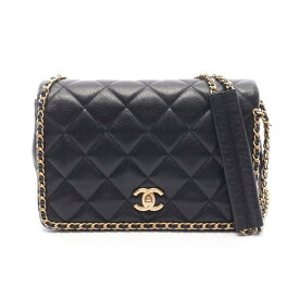 《全品5%クーポン×P2倍》まとめ買い10%OFF｜シャネル CHANEL マトラッセ ショルダーバッグ バッグ レザー グレインドカーフスキン レディース ブラック系 AS3468 【中古】
