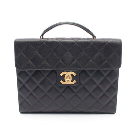 《全品5%クーポン×P2倍》まとめ買い10%OFF｜シャネル CHANEL マトラッセ ブリーフケース バッグ レザー カーフ（牛革） レディース ブラック系 【中古】