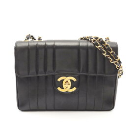 《全品5%クーポン×P2倍》まとめ買い10%OFF｜シャネル CHANEL マドモアゼル デカココマーク ショルダーバッグ バッグ ラムスキン（羊革） レディース ブラック系 【中古】