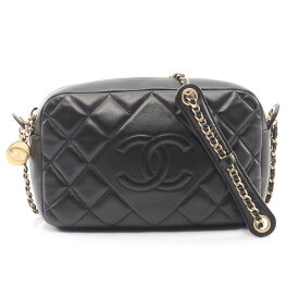 《全品5%クーポン×P2倍》まとめ買い10%OFF｜シャネル CHANEL マトラッセ デカココマーク ショルダーバッグ バッグ ラムスキン（羊革） レディース ブラック系 【中古】