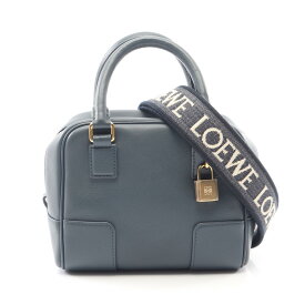 【全品ポイント5倍｜7/15 0:00-7/18 23:59】ロエベ LOEWE アマソナ16 スクエア ハンドバッグ バッグ レザー レディース ブルー系 【中古】