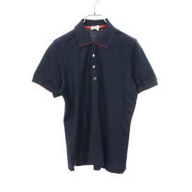 エルメス HERMES セリエボタン ポロシャツ 衣料品 トップス コットン レディース ネイビー系 / オレンジ系 【中古】