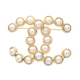 【ポイント5倍｜4/18 0:00〜4/20 23:59】シャネル CHANEL ココマーク ブローチ アクセサリー GP（ゴールドメッキ） フェイクパール レディース ゴールド系 / ホワイト系 【中古】