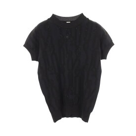 エルメス HERMES パル フロワリミックス 半袖 ニット 衣料品 トップス レーヨン シルク シルク レディース ネイビー系 / ブラック系 【中古】
