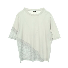 フェンディ FENDI FFモチーフ ズッカ柄 半袖Tシャツ 衣料品 トップス コットン メンズ グレー系 【中古】