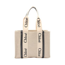 【全品ポイント5倍｜7/15 0:00-7/18 23:59】クロエ Chloe WOODY ウッディ ミディアム トート トートバッグ バッグ キャンバス レディース ベージュ系 / ブラック系 CHC22AS383I2691J 【中古】