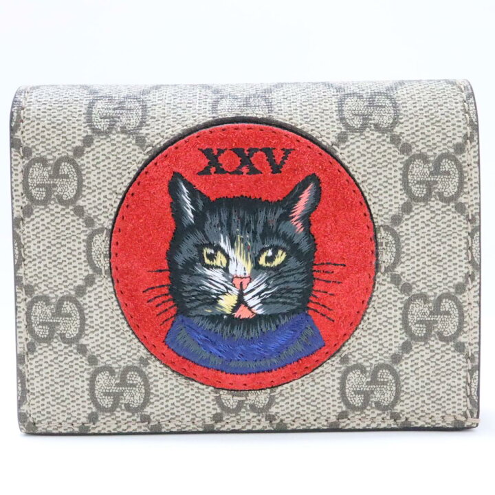 楽天市場】【中古】 グッチ ミスティックキャット 二つ折財布 財布  