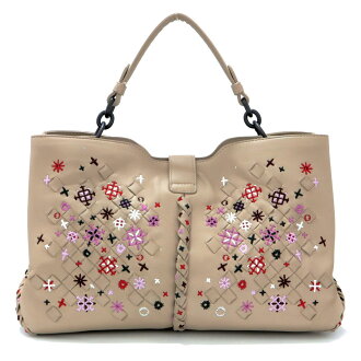 Auth BOTTEGA VENETA 2way shoulder bag 2019 Limited Lamb leather Gray Beige Used Rare | BRANDOFF Ginza/TOKYO/Japan