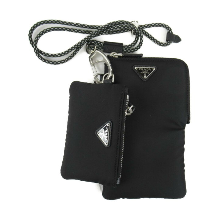楽天市場】プラダ POUCH ナイロン ポーチ バッグ レディース ブラック  