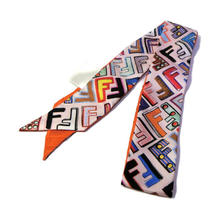 フェンディ FENDI ラッピー スカーフ 衣料品 シルク レディース ブルー  