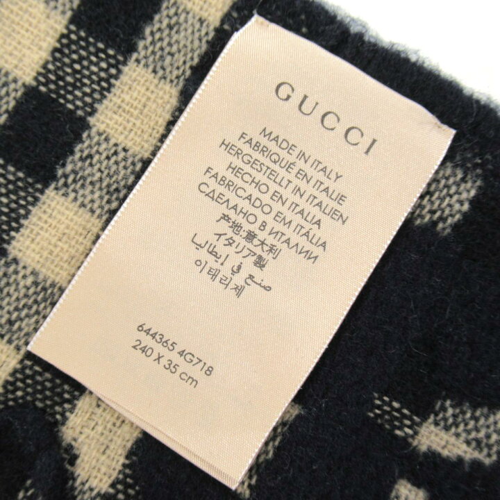 楽天市場】グッチ GUCCI ウールジャガードスカーフ ストール マフラー  