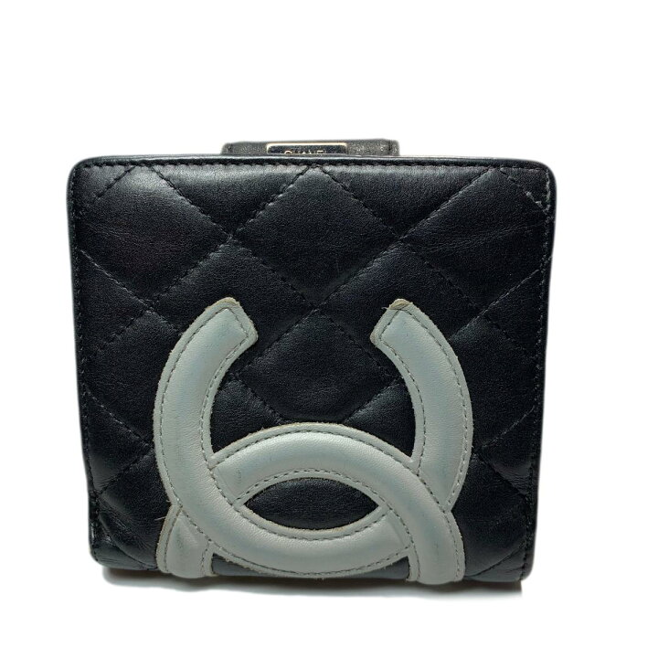 楽天市場】シャネル CHANEL がま口財布 二つ折り財布 財布 カーフ  