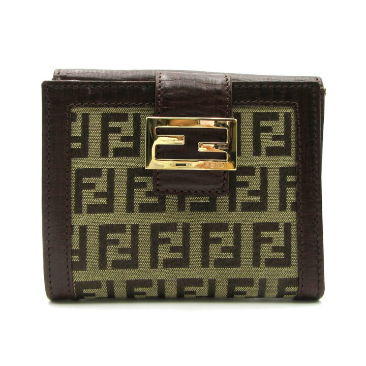 楽天市場】フェンディ FENDI ズッカ柄 Wホック財布 二つ折長財布 財布 