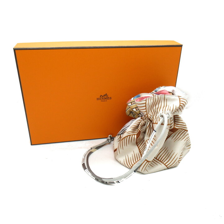 楽天市場】エルメス HERMES プティアッシュ / シルク 巾着ポーチ (小  