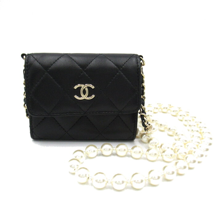 楽天市場】シャネル CHANEL ミニパールチェーンウォレット ショルダー  