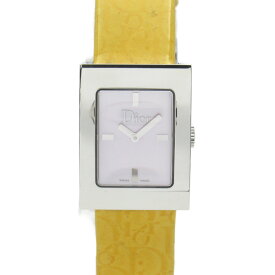 ディオール Dior マリス 腕時計 ウォッチ 腕時計 時計 ステンレススチール レザーベルト レディース ピンク系 ピンクシェル D78-109 【中古】