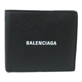 バレンシアガ BALENCIAGA 二つ折り札入れ 二つ折り財布 財布 レザー メンズ レディース ブラック系 5945491IZI31090 【中古】