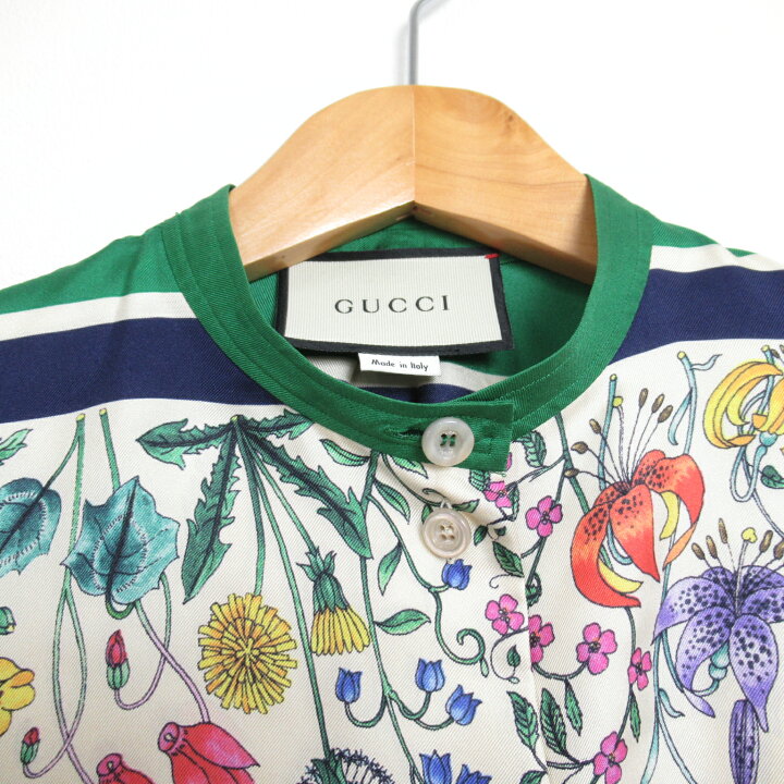 楽天市場】グッチ GUCCI ブラウスシャツ フローラルプリント 長袖 