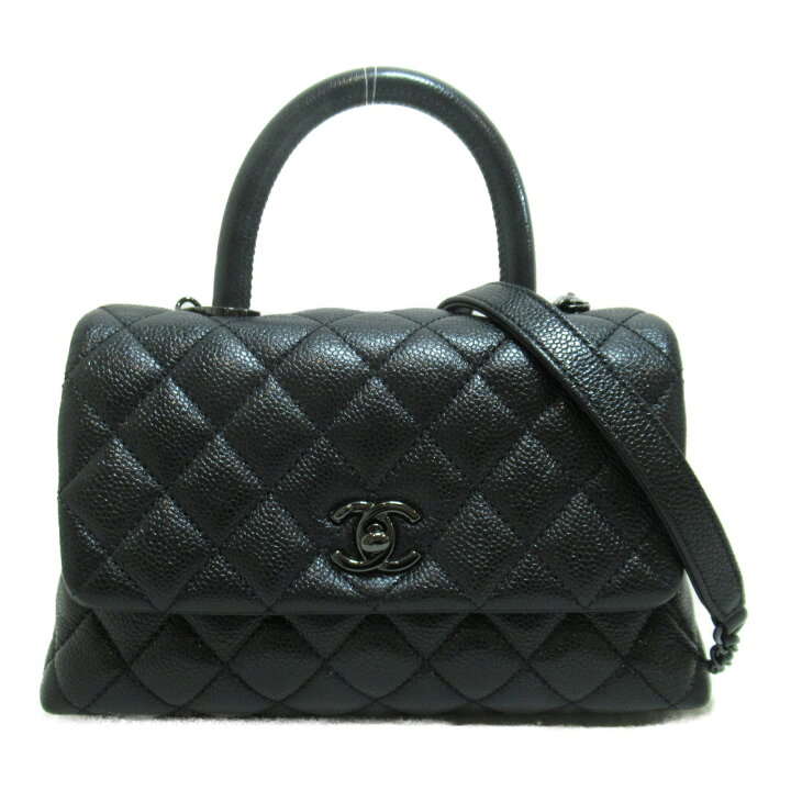 楽天市場】シャネル CHANEL ココハンドルXS オールブラック ショルダー  