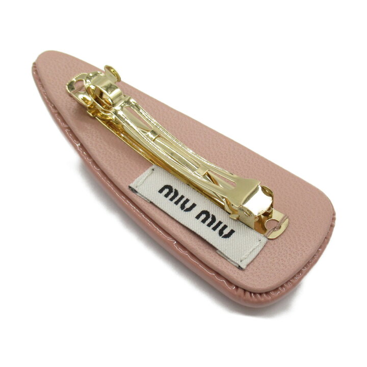 楽天市場】ミュウ ミュウ Miu Miu パテントレザー ヘアクリップ 