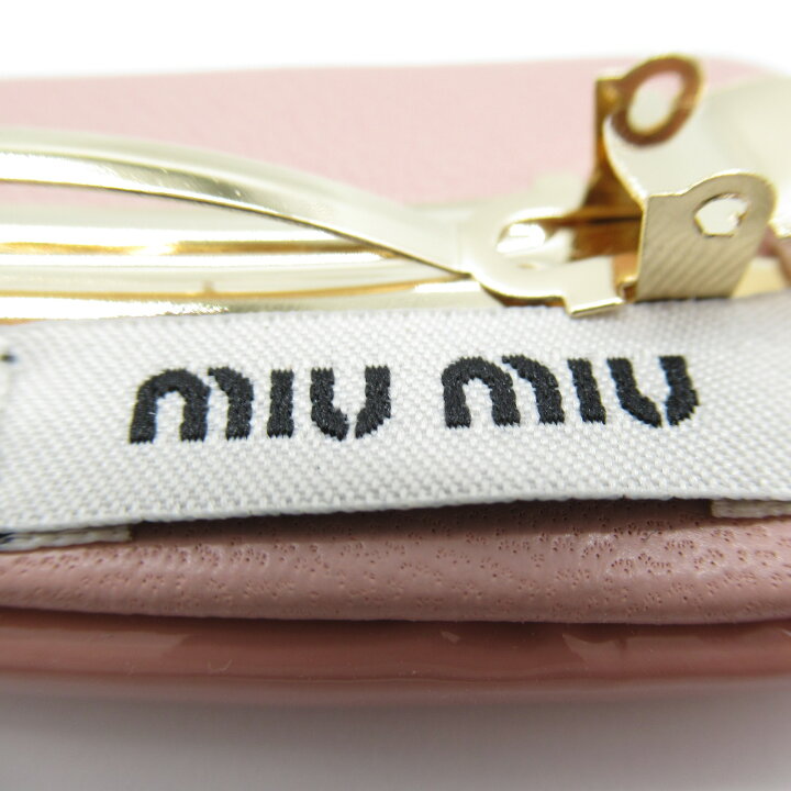 楽天市場】ミュウ ミュウ Miu Miu パテントレザー ヘアクリップ 