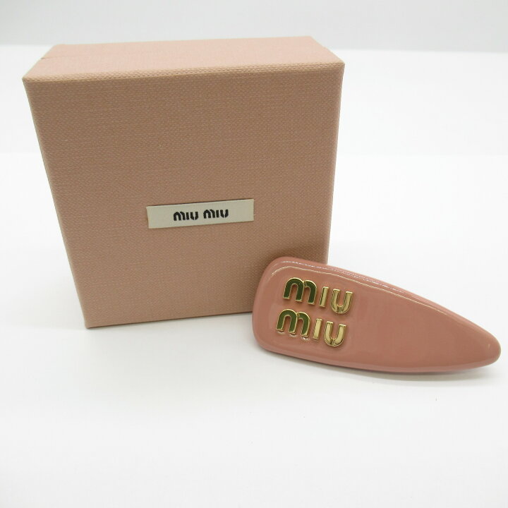 楽天市場】ミュウ ミュウ Miu Miu パテントレザー ヘアクリップ 