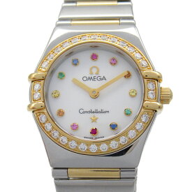 オメガ OMEGA コンステレーション ミニ アイリス 腕時計 時計 K18（イエローゴールド） ステンレススチール レディース ホワイト系 1367.79 【中古】