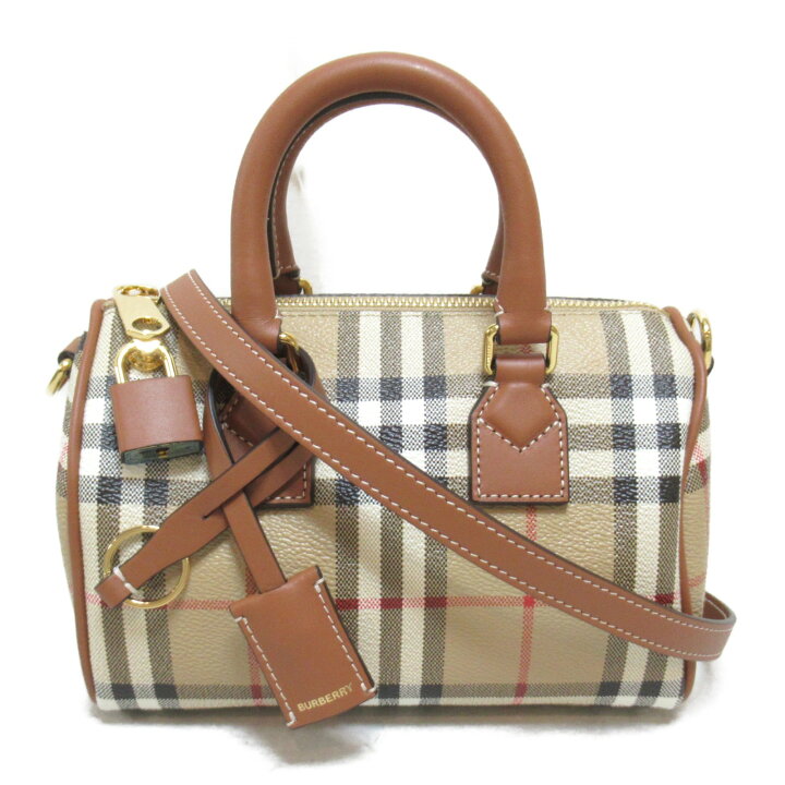 楽天市場】バーバリー BURBERRY ミニ チェック ボウリングバッグ 
