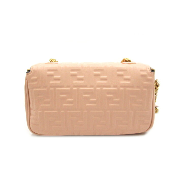 FENDI ズッカ柄 ナッパレザー ピンク ショルダーバッグ