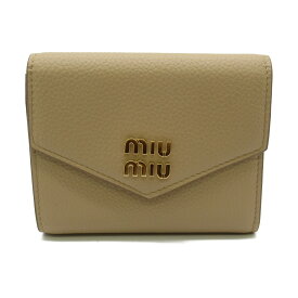 ミュウ ミュウ Miu Miu 三つ折り財布 三つ折り財布 財布 レザー レディース ベージュ系 5MH0402DT7F0036 【新品】