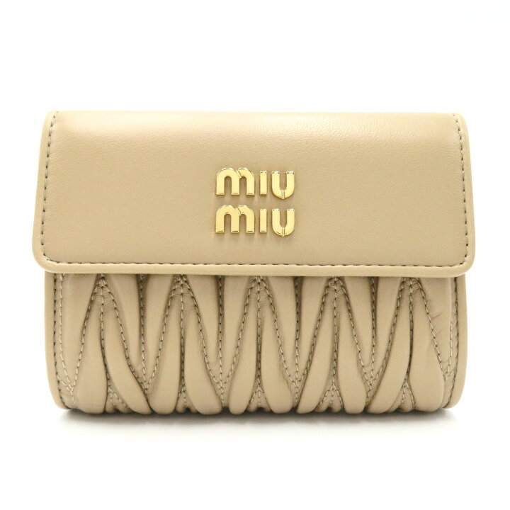 楽天市場】ミュウ ミュウ Miu Miu マテラッセ 二つ折り財布 二つ折り  