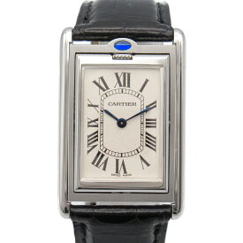 カルティエ CARTIER タンクバスキュラントLM 腕時計 時計 ステンレススチール レザーベルト 革 レディース シルバー系 W1016355 【中古】